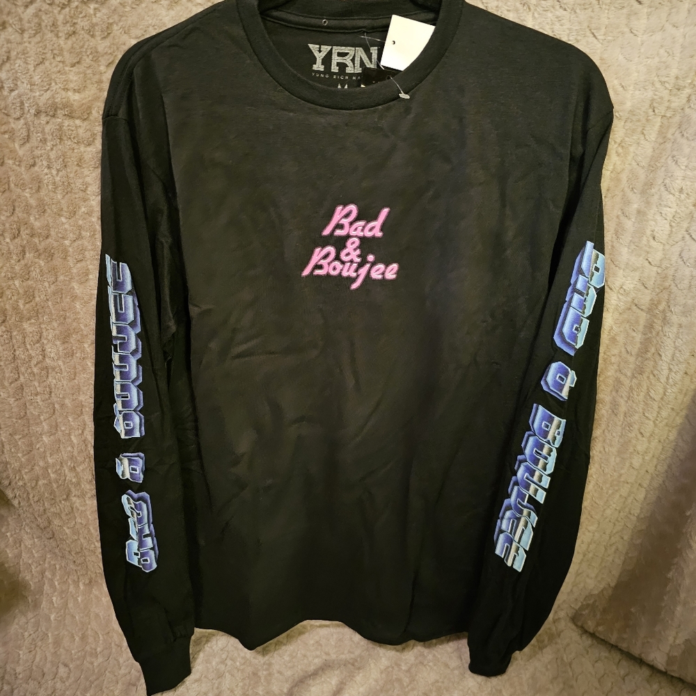NEW YRN Bad & Boujee Long Sleeve Graphic Shirt Size Medium
